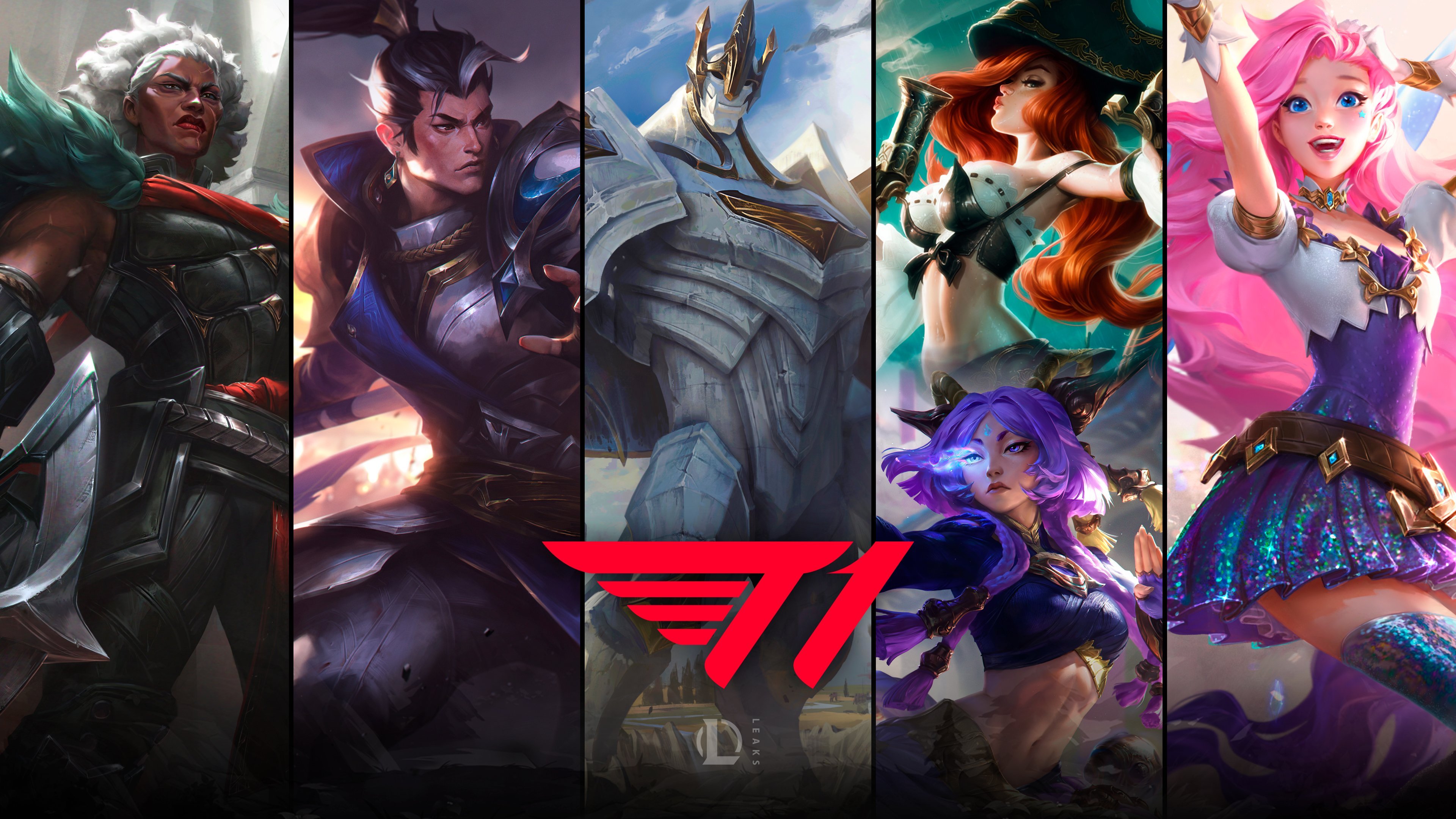 疑似T1冠军皮肤英雄名单Doran：安蓓萨Oner: 赵信Faker: 加里奥G