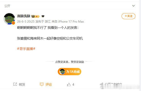 张碧晨海来阿木空姐和司机、网友是什么神仙眼睛，张碧晨 + 海来阿木，空姐司机组合