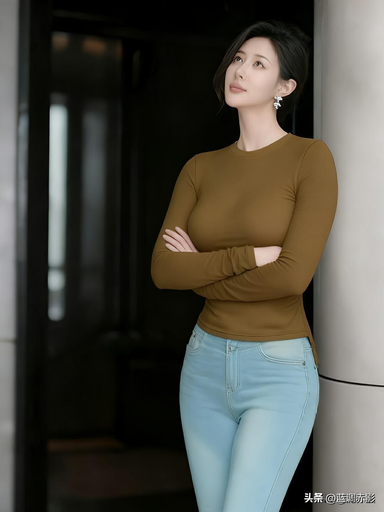 优雅气质，时尚穿搭，自信微笑，都市女性风范。