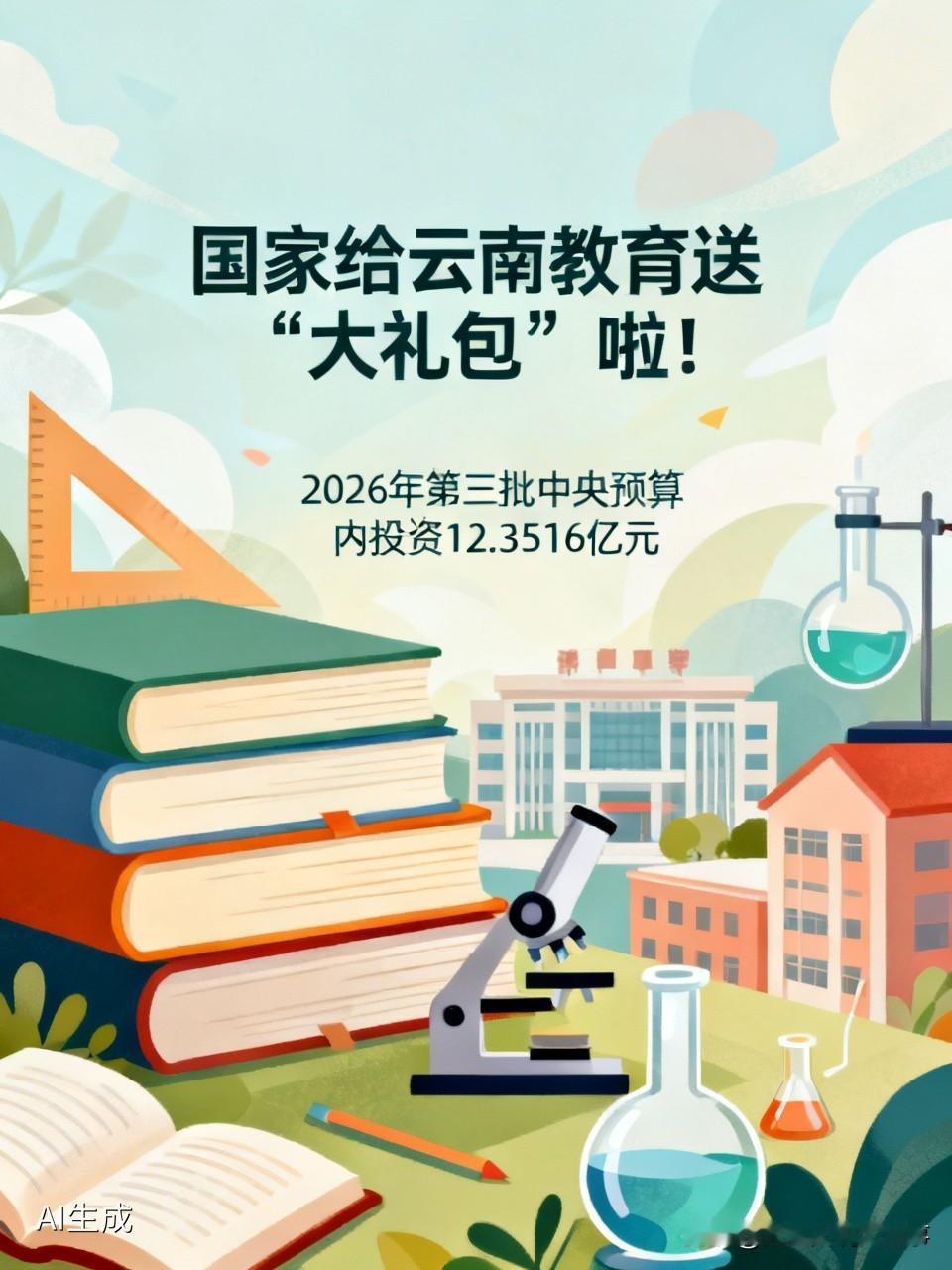 国家给云南教育送“大礼包”啦！[红包][红包]
近期国家下达云南教育领域2026