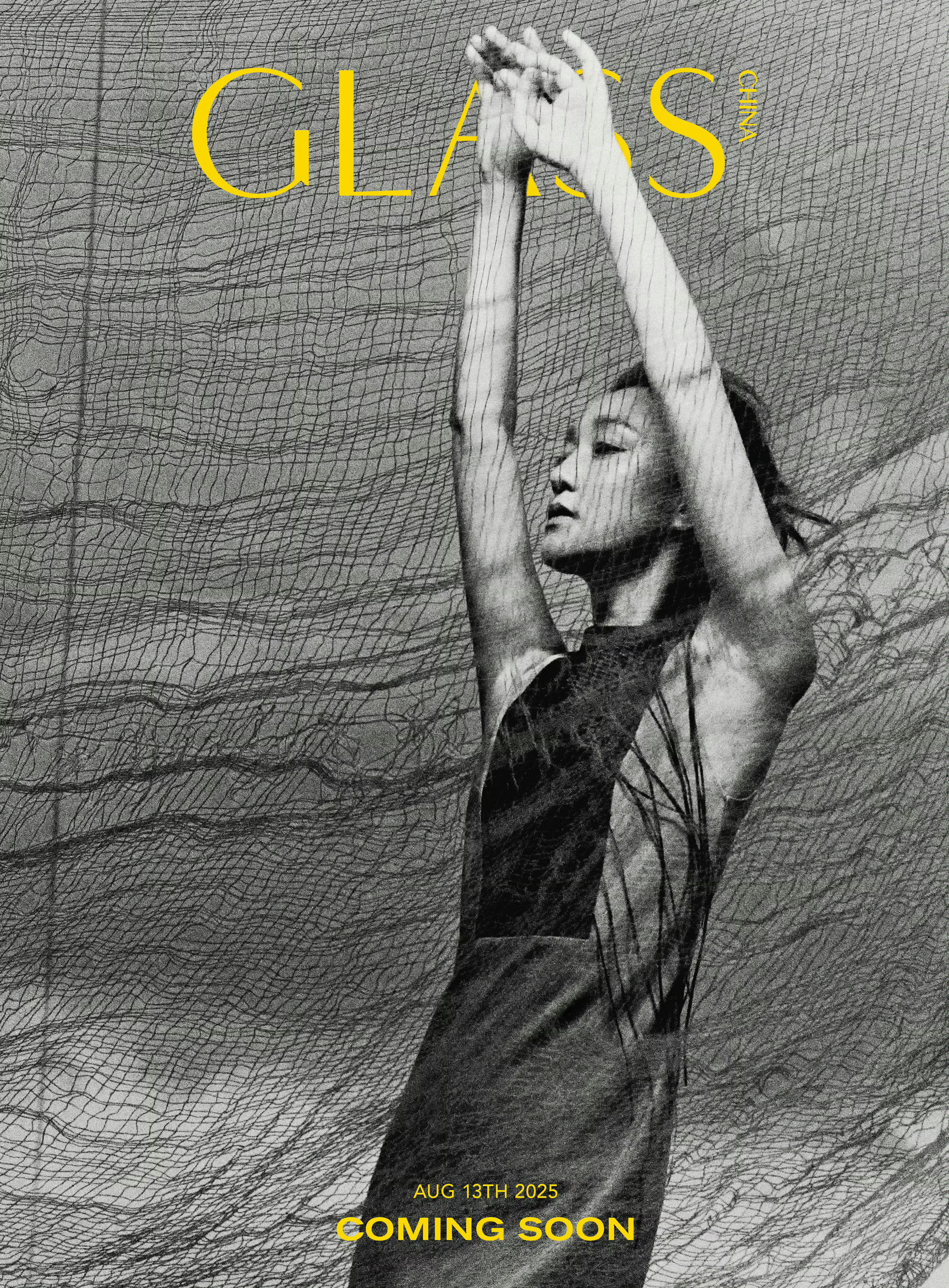 周迅 GLASS 中文版7/8月合刊封面预告，黑白画映，解锁新刊，coming 