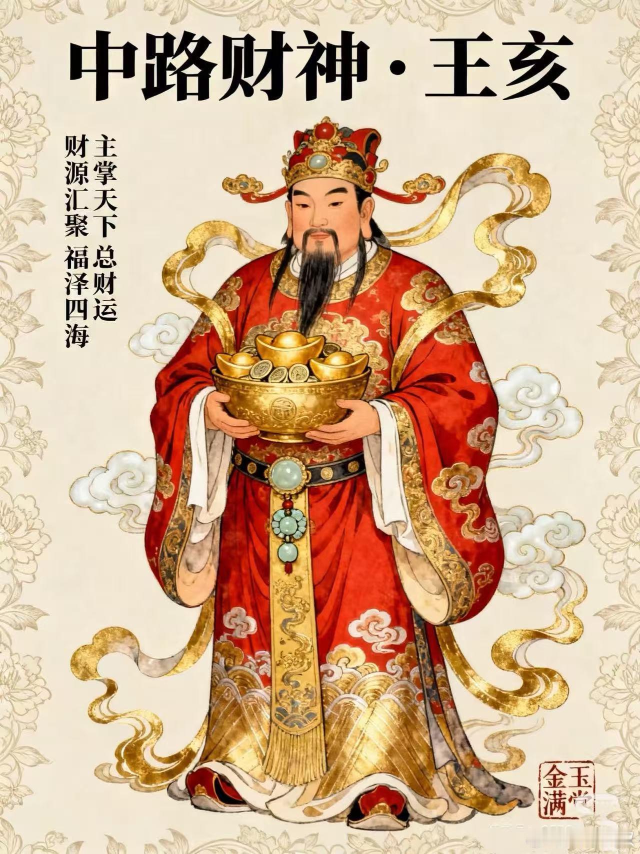 财神到，福启新程。愿财气萦绕身侧，正财稳步自来，偏财机缘相伴，事业稳步攀升，家宅