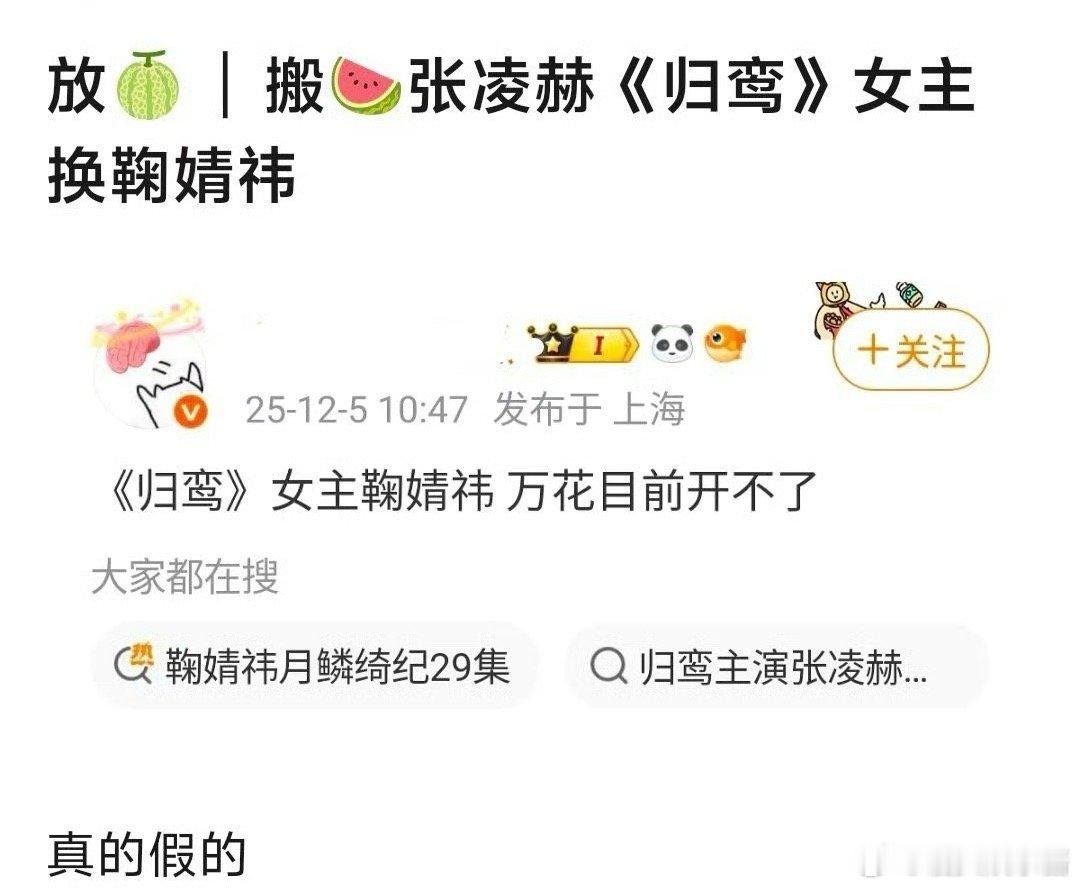 张凌赫《归鸾》原定女主林允换成了鞠婧祎，期待吗 