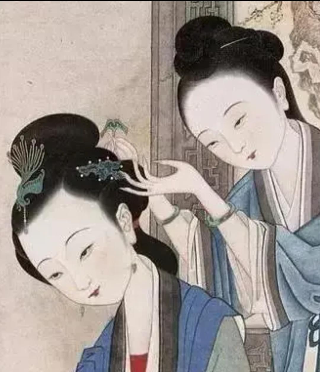 上联，理妆，铜镜半边钗一股

下联，？？？