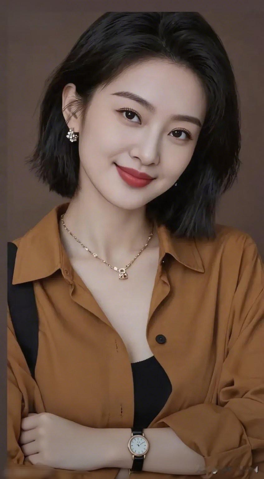 优雅气质，甜美笑容，时尚穿搭，自信满满！🌟✨