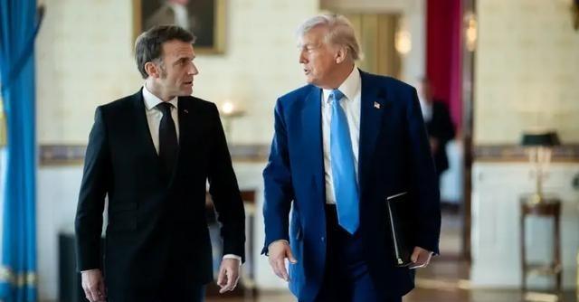 马克龙认怂真快！就在前一天，马克龙对特朗普发出威胁，敢对欧盟8国加税，欧盟将对美