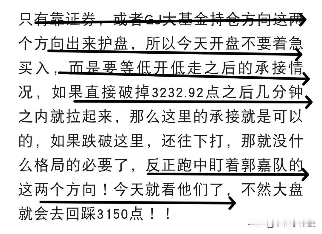 某队出来护盘了，护盘就是护盘，不是实打实的想去拉升，如果真的去拉升那就要去真金白