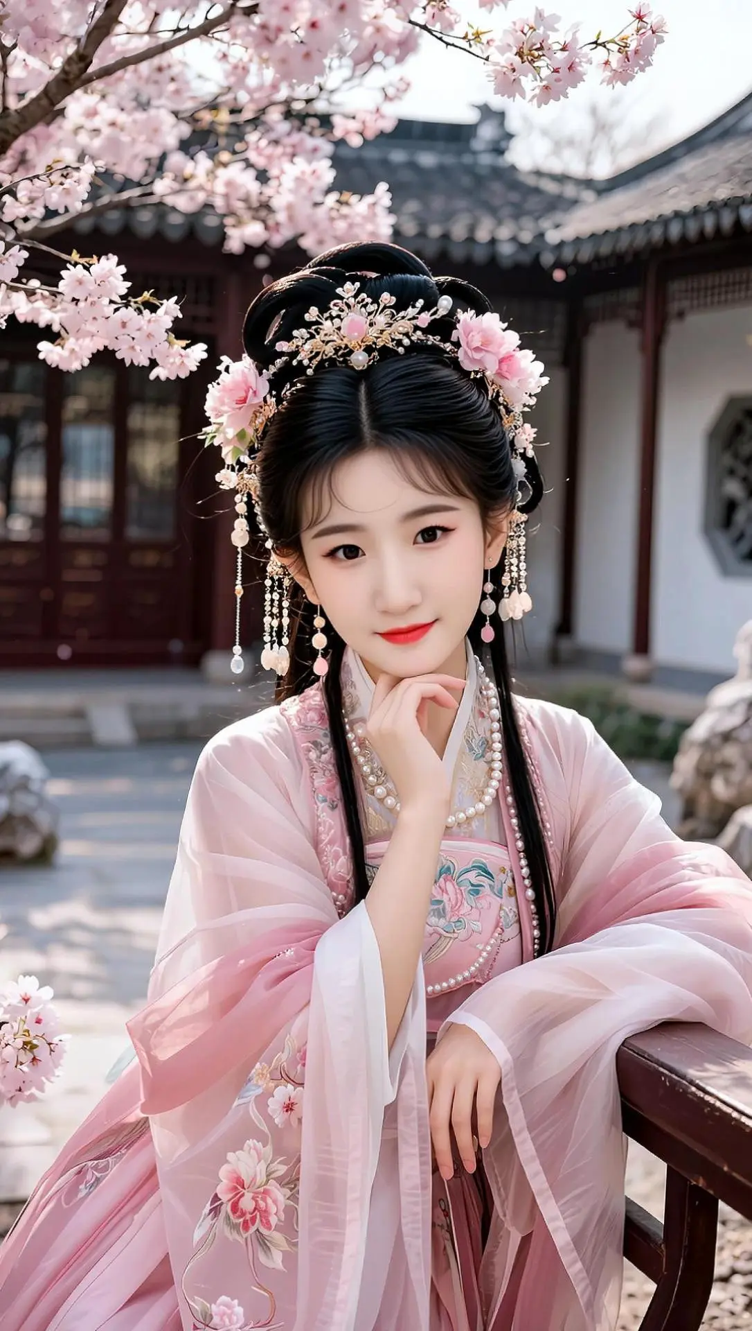 AI樱下汉服照 随变ai随便玩