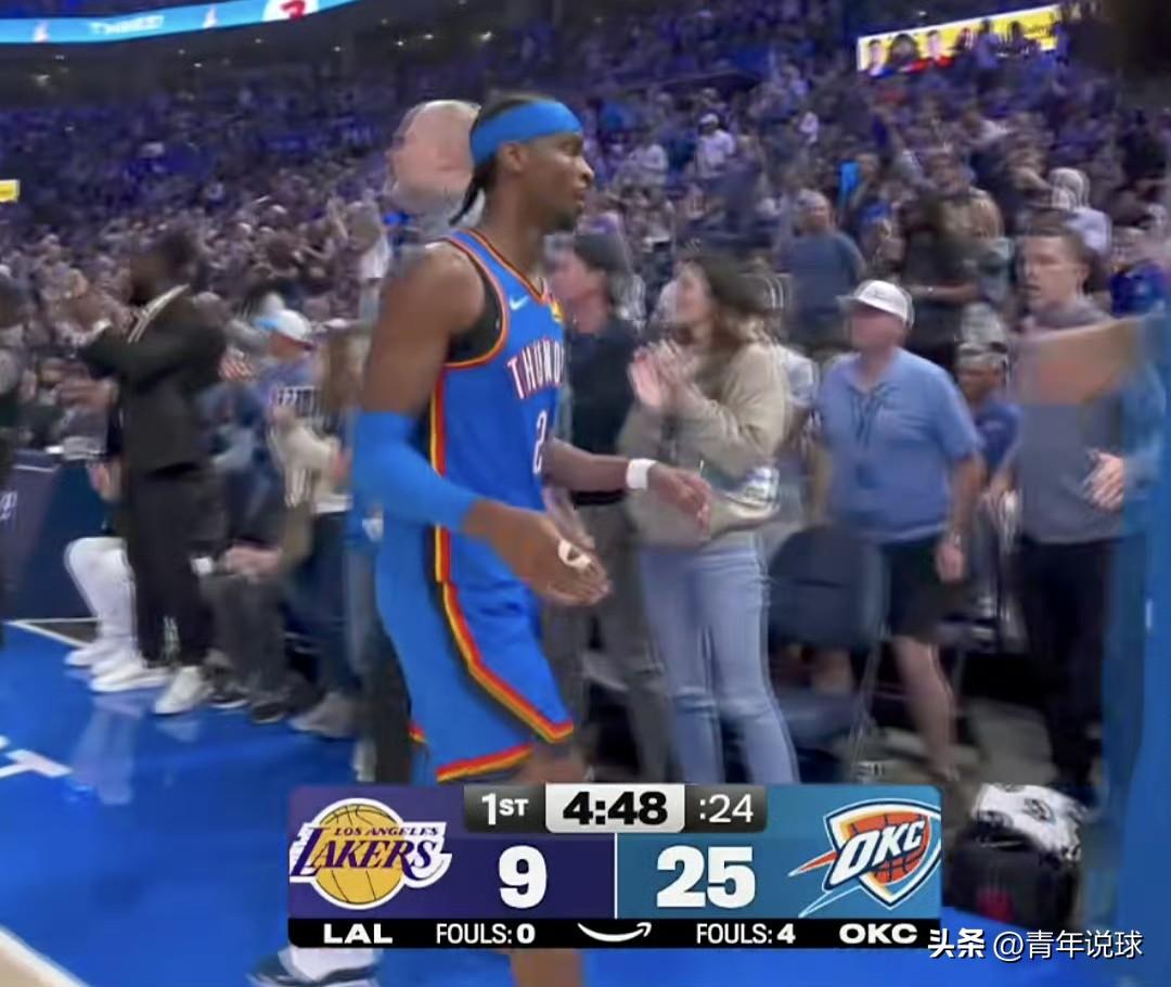 啪啪打脸！湖人队开局被雷霆队暴打！

今天，湖人队做客俄克拉荷马城挑战战绩联盟第