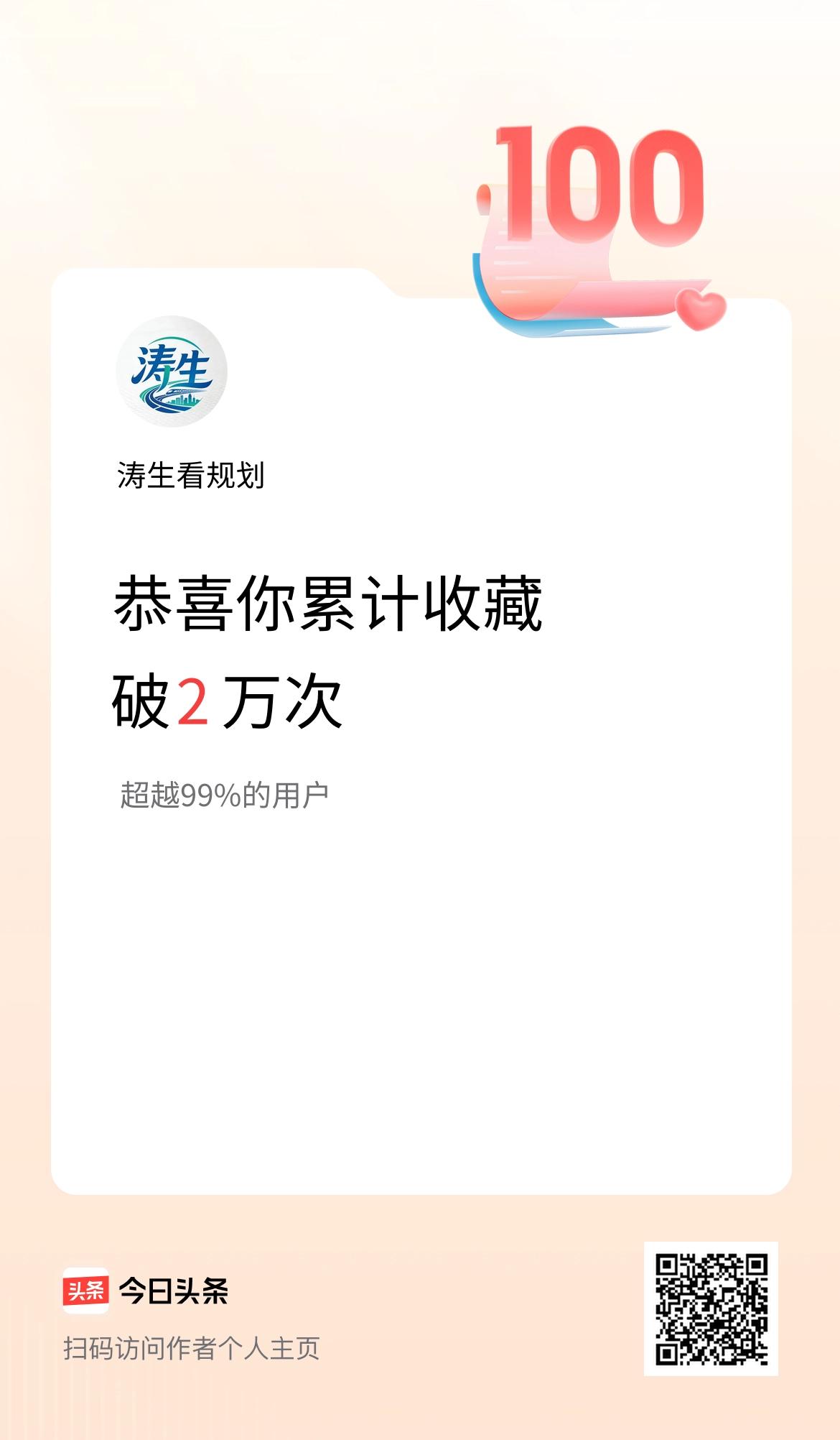 我在头条累计收藏破2万次啦！