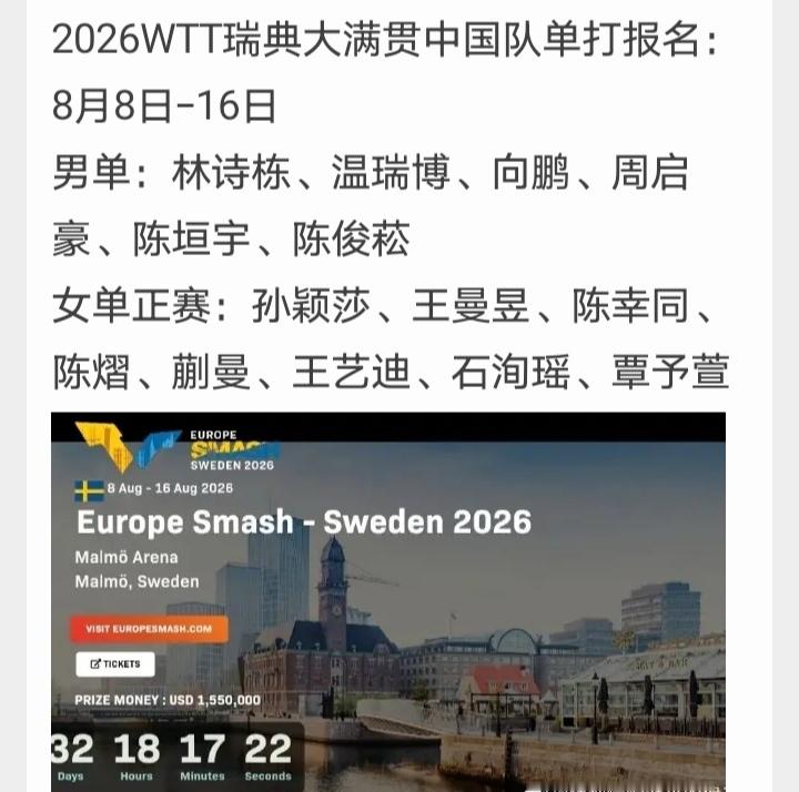 瑞典大满贯，正副队长通通避战，不去不打也就不会输。 