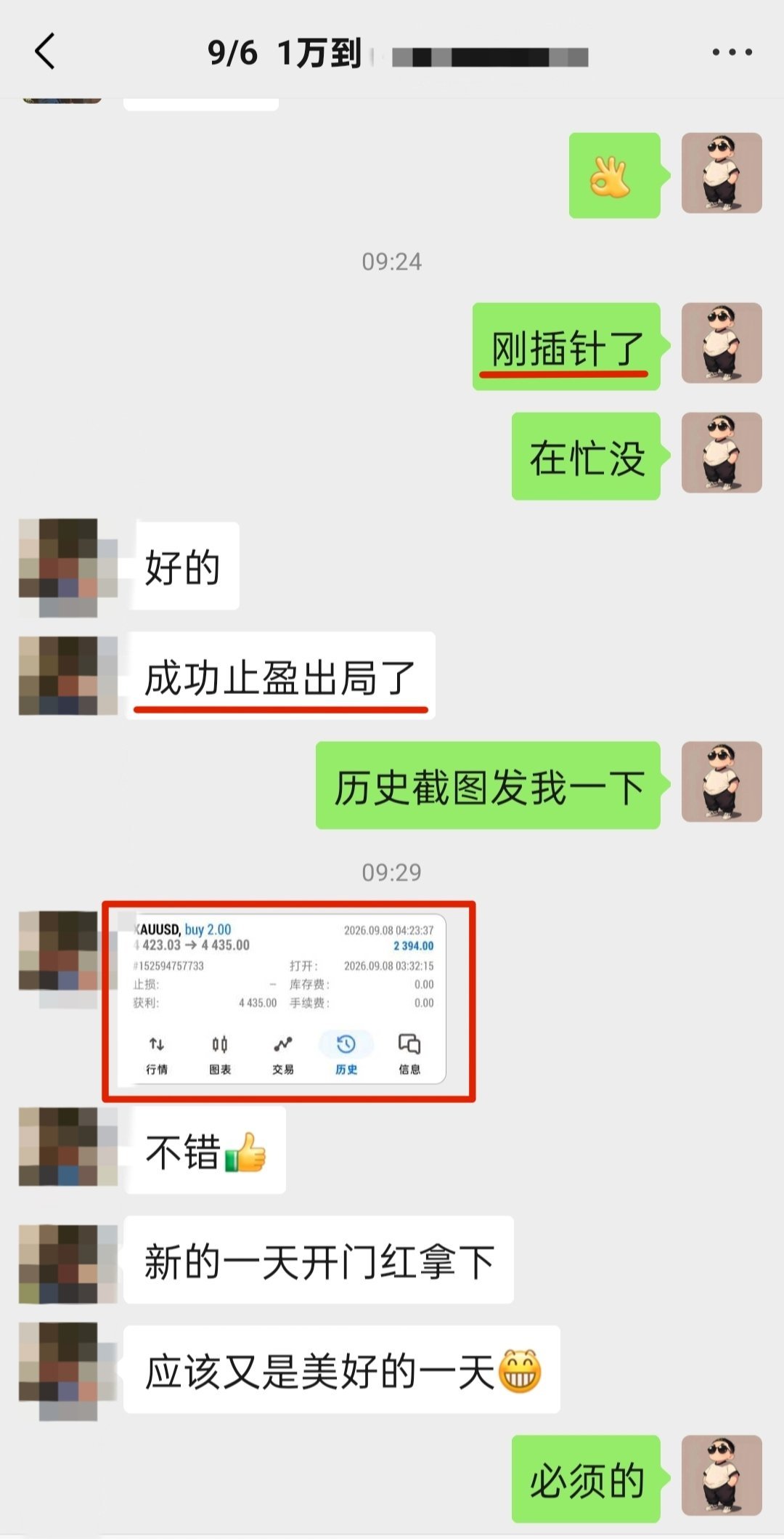 黄金[超话] 【金小仙-韩信】9/8号黄金第一单：收11.97點，2390油！黄