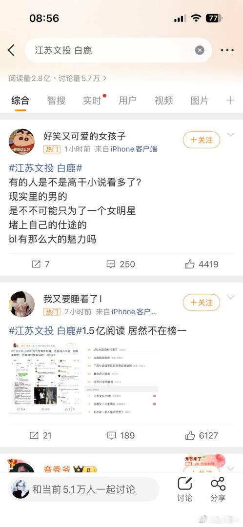 白鹿没有去碰场外的声音 是不是真的哦 快3亿阅读量都上不了热搜 