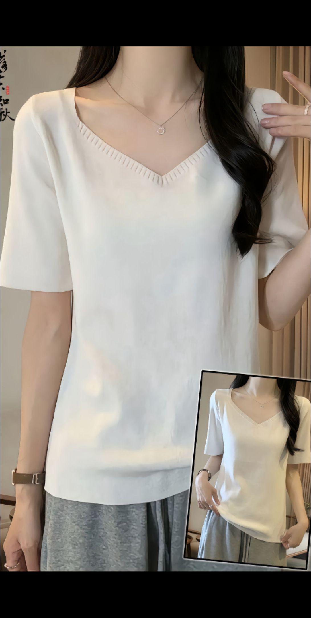 宝子们，是不是一到夏天挑衣服就愁到挠头？这件大码冰丝针织短袖，绝对是你...
