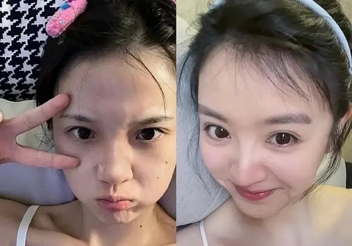 素颜的张淼怡和田曦薇 ​​​