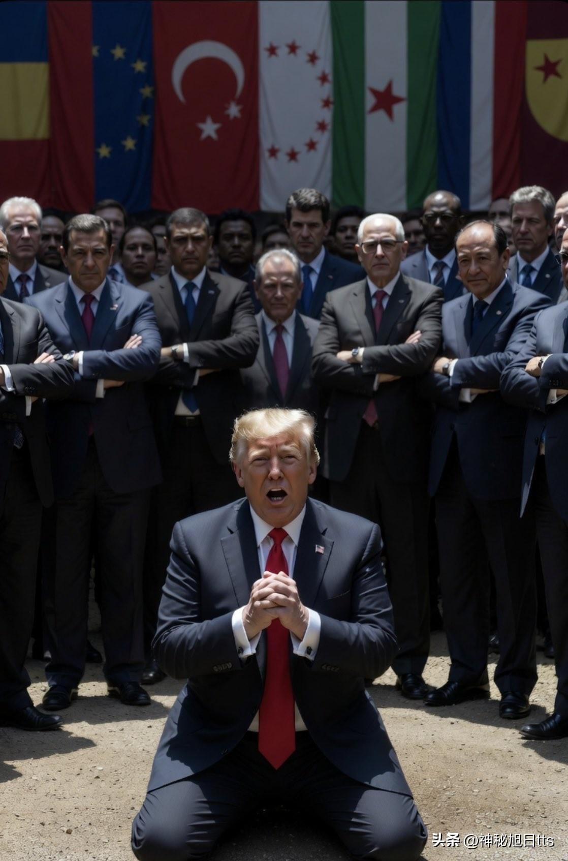 10个国家。0艘军舰。

川普低三下四地向全世界求援。全世界看了一眼手机，又放回