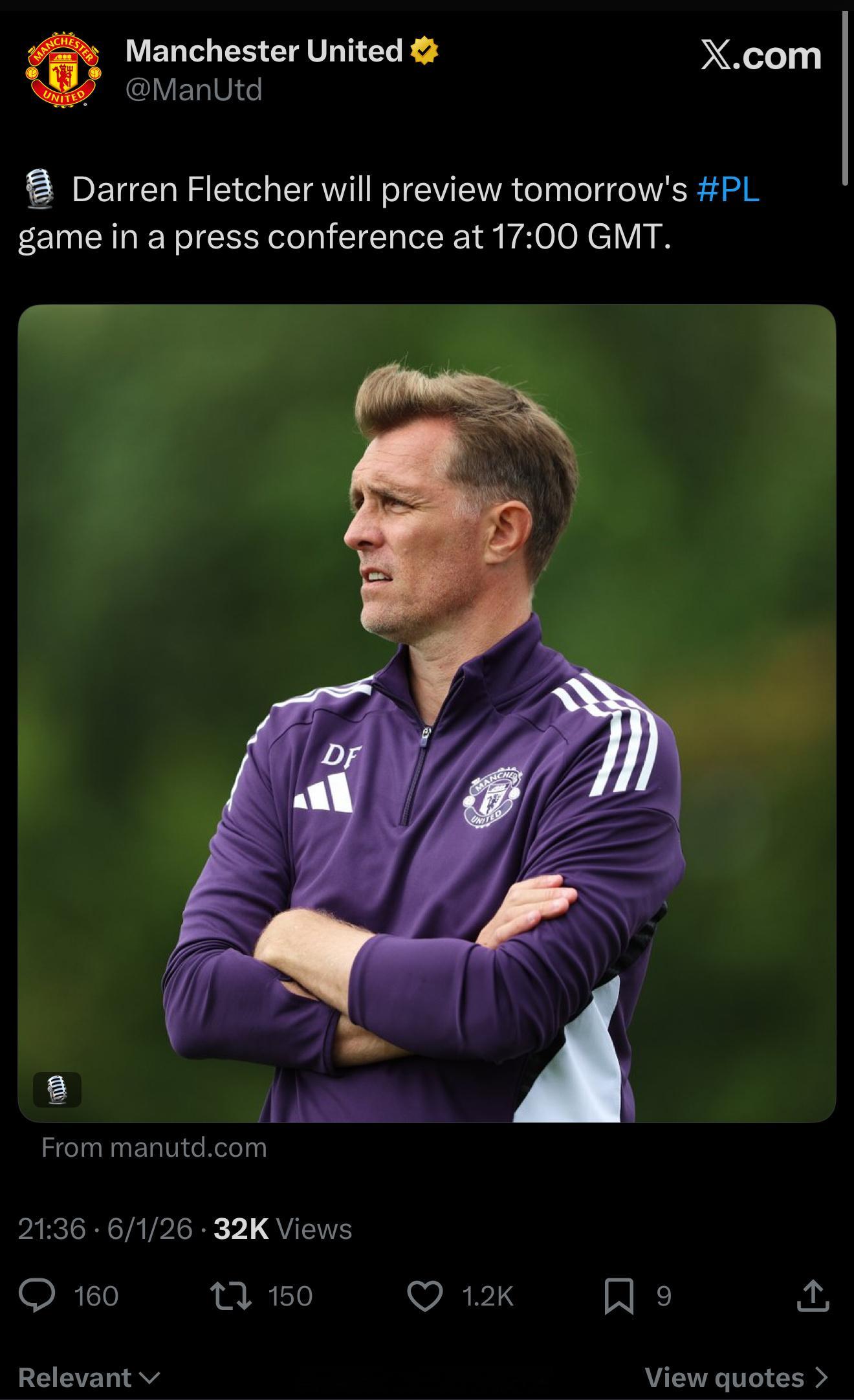 弗莱彻会出席今天的赛前新闻发布会估计会非常热闹 