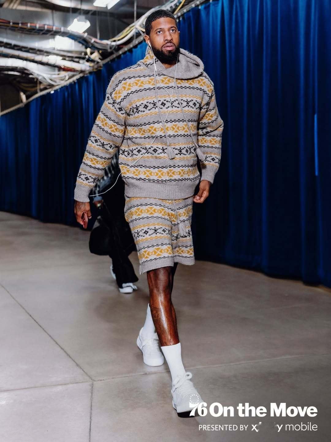 补发！分享今日赛前抵达球馆时的帅泡！费城76人篮球年末狂欢季PaulGeorge