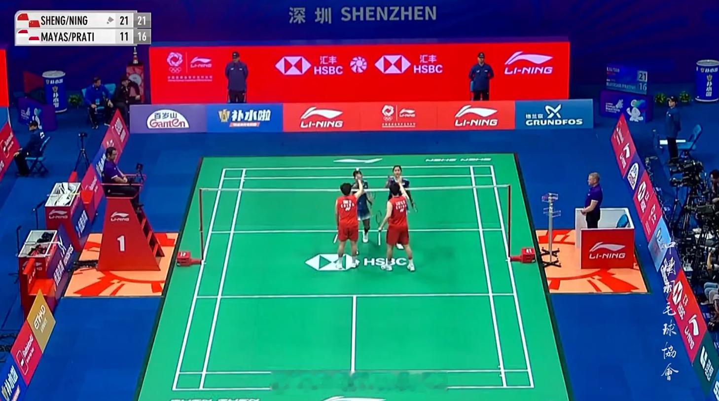 女双 1/16赛 第5场 刘圣书(1) 谭宁 21-11 21-16 兰妮 阿玛