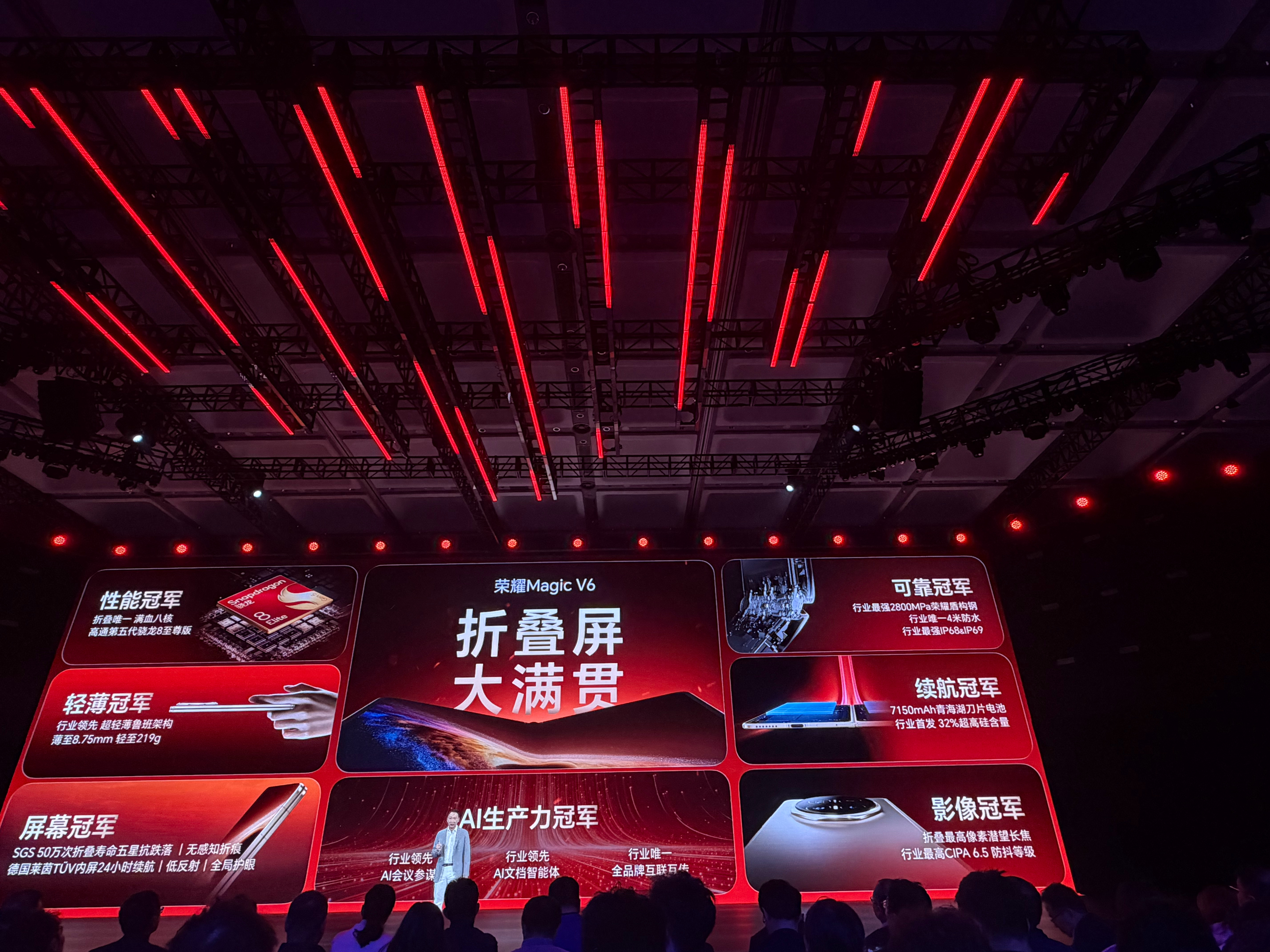 这回发布会真不像在打广告，简直就是把折叠机挑战赛搬现场。黑钻屏外层用5600层氮