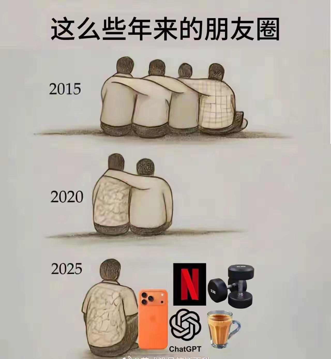 10年间朋友圈的变化[捂脸]