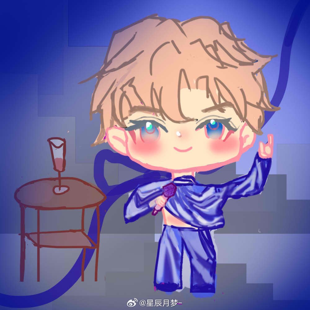 罗云熙 画了熙熙演唱会造型Q版OS:心情不好潦草了一点请包容 