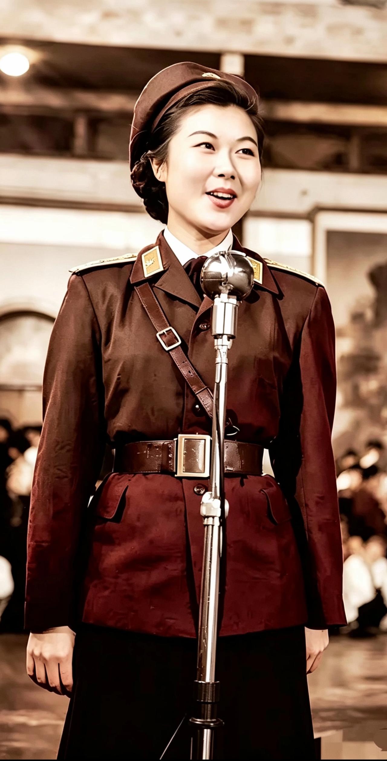 1959年，北京的舞台灯光下，总政文工团报幕员，周如雁留下的珍贵影像。