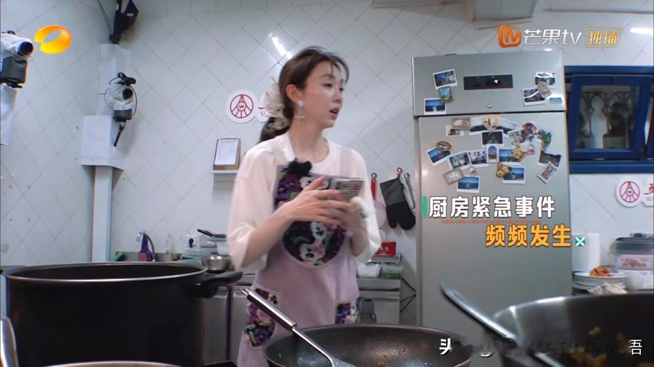 丁禹兮在厨房上不小心滑倒了，派派和姜妍吓的马上走过去查看。而一旁的林大厨则十分淡