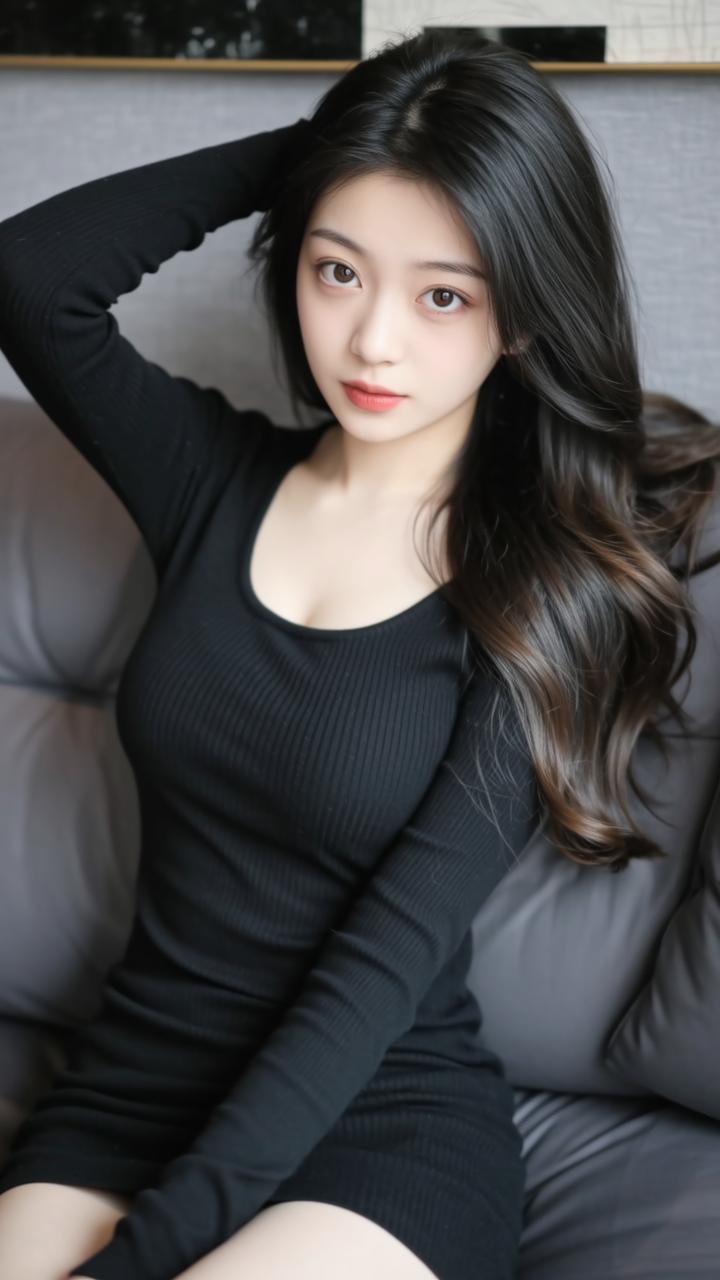 优雅黑裙，气质满分，轻松自在，女神范儿十足！💃🏻✨