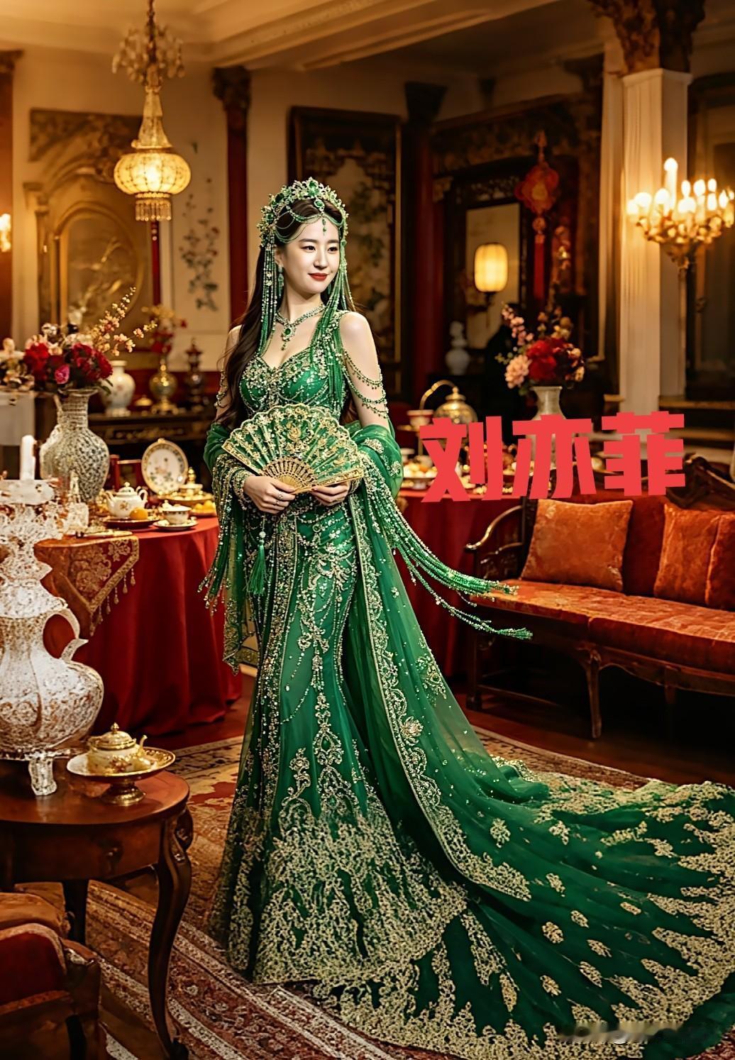 刘亦菲这造型也太美了！[比心][比心]古装造型在灯光下闪得我移不开眼，卷发温柔又