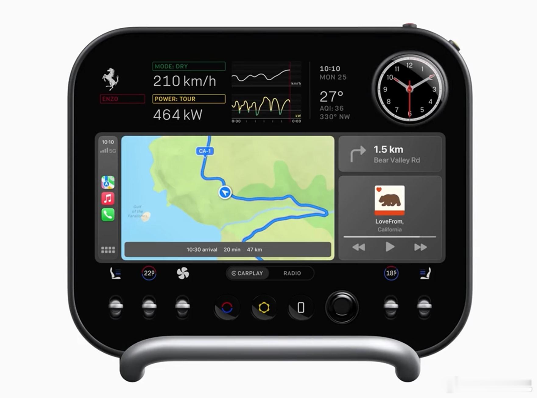 法拉利首款电动跑车 Luce，内饰由苹果前设计总监  Jony Ive 和著名工