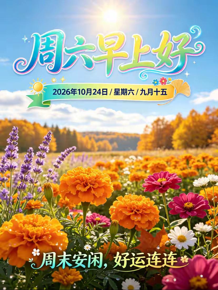 [福]2026./10月24日，周六早安，秋声缓缓裁着新期盼[福]

🌱🌅漫