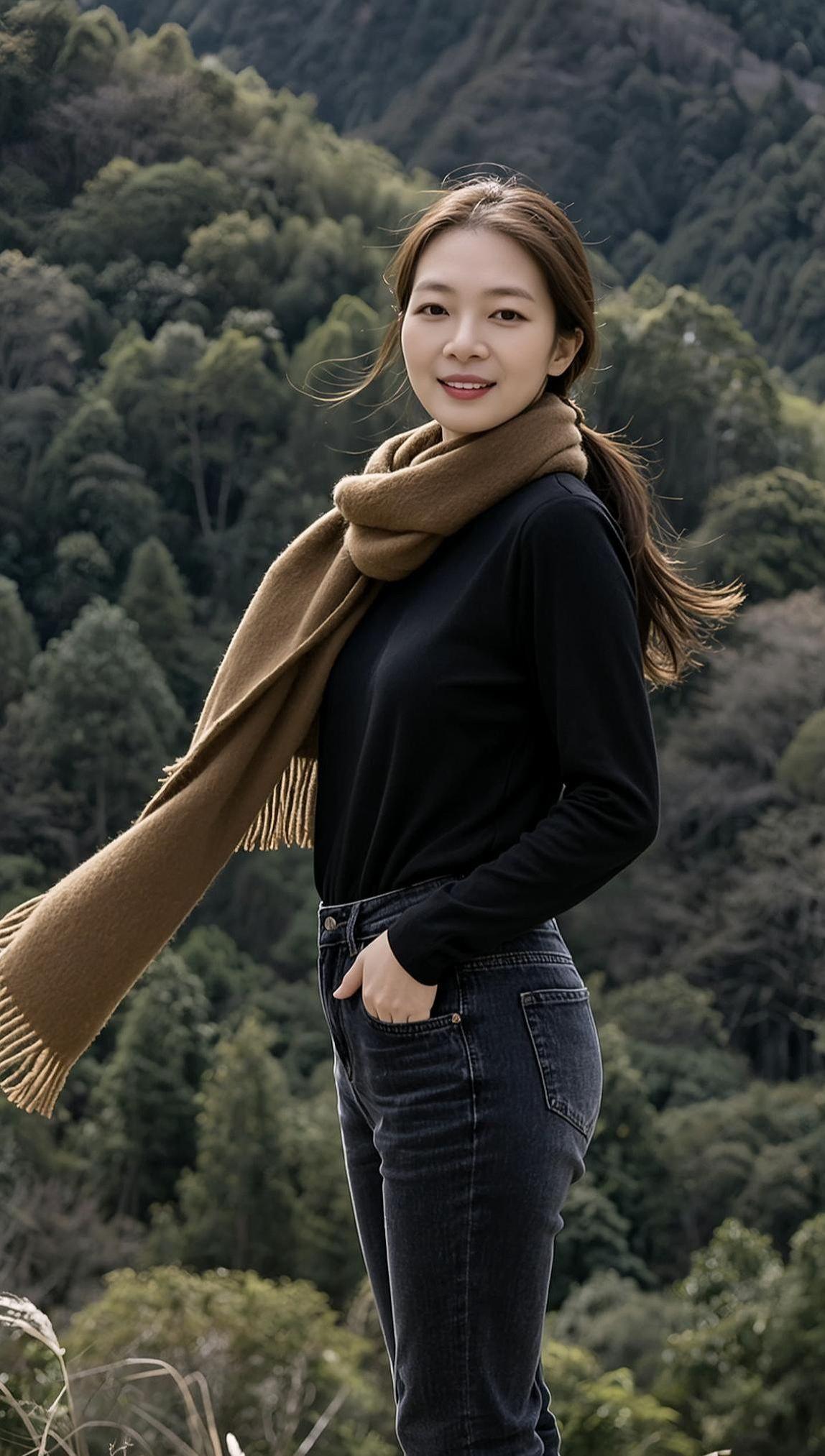 AI山林清新照 甜美女孩穿搭 气质女神 与众不同 凉州词抖音ai创作