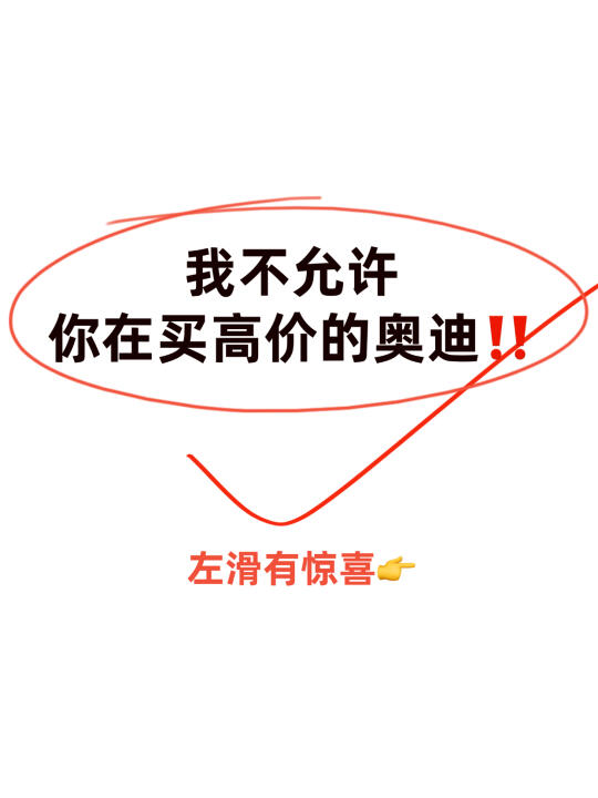 我不允许你在买高价的奥迪‼️