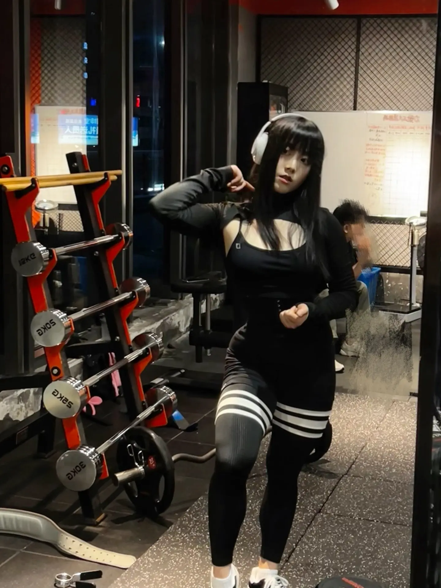 健身女孩。拍了p了发了