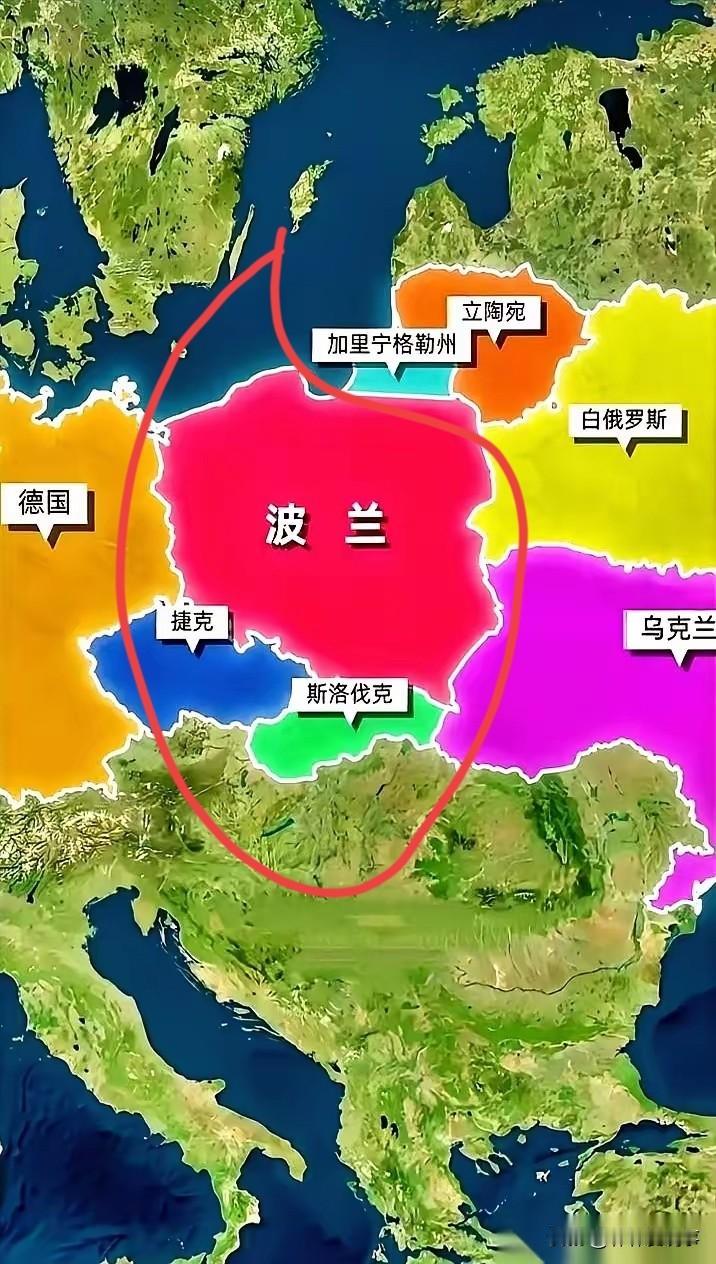 波兰为何3次灭国，这才是真相！

看懂了吧，波兰陆上邻国7个，分别是德国、乌克兰
