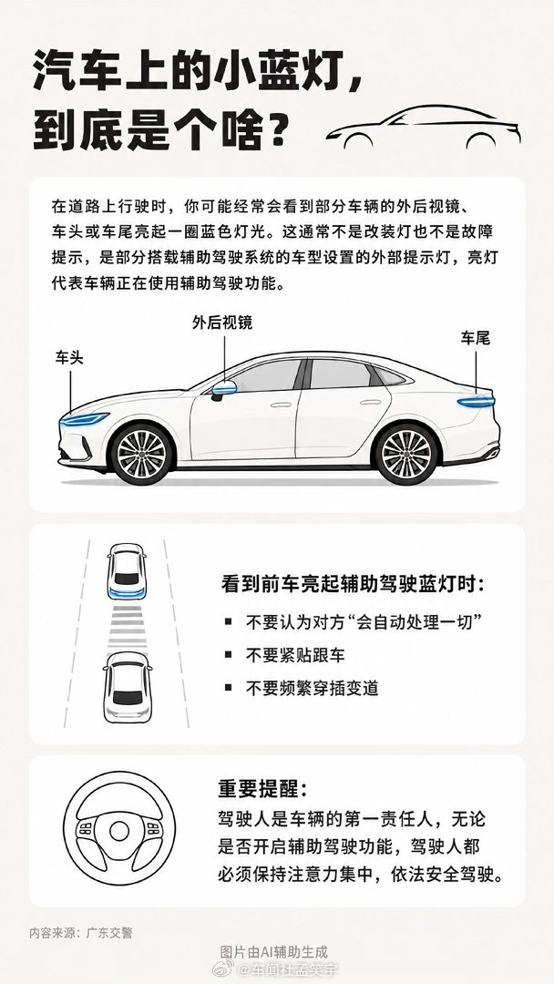 智能辅助驾驶需要外显吗讲真，挺意外的，小蓝灯不是挺好的么？ 