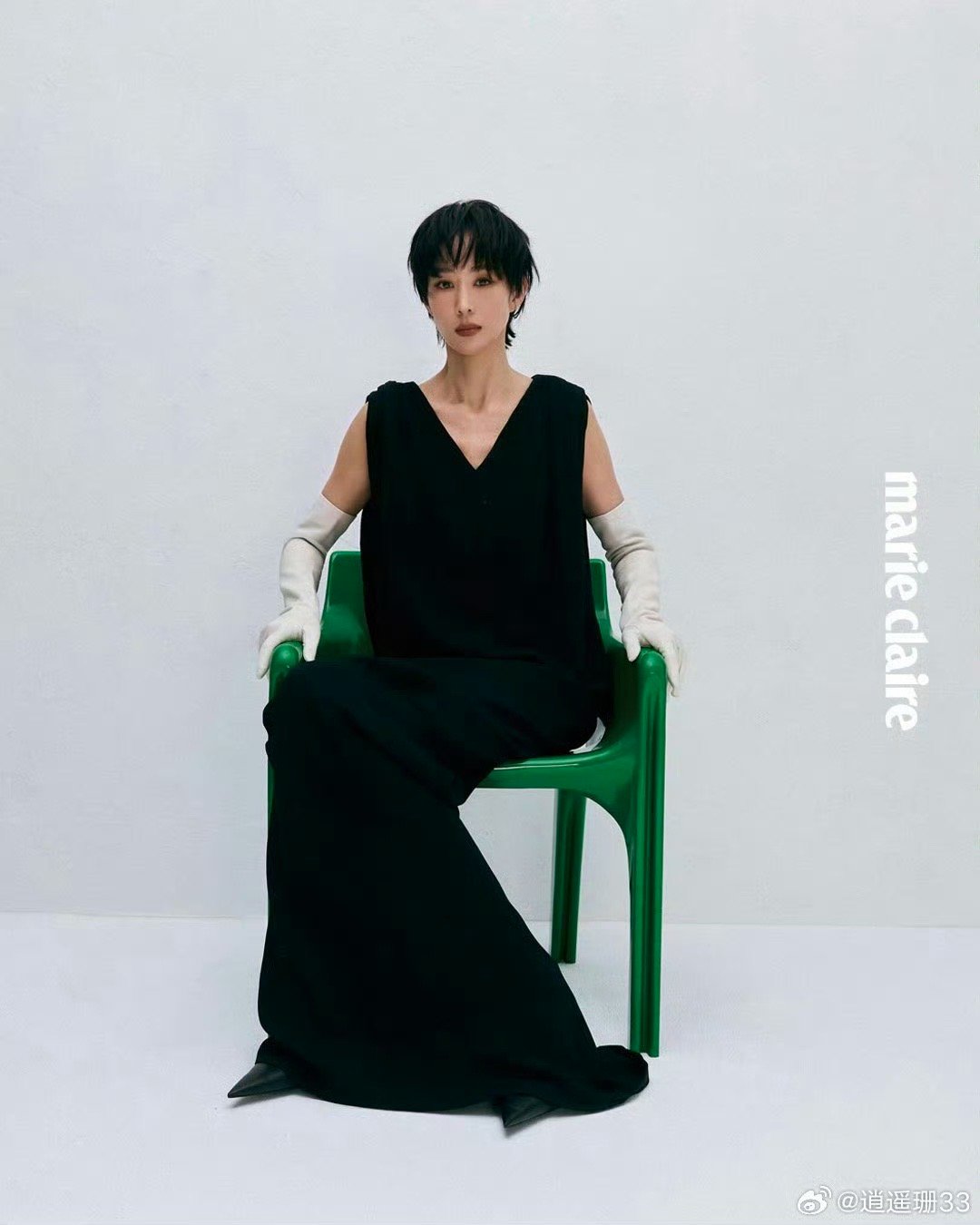 张钧甯帅成啥了 她穿什么都对，做什么表情都好看。这次短发造型更是把又美又飒的状态