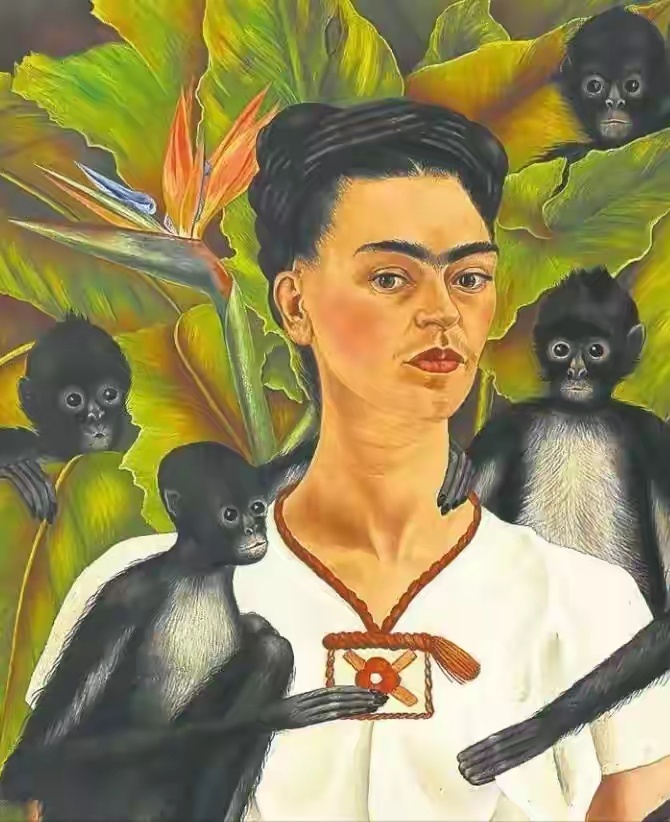 墨西哥艺术家弗里达 · 卡萝绘画作品欣赏遇见艺术遇见美好绘画参考