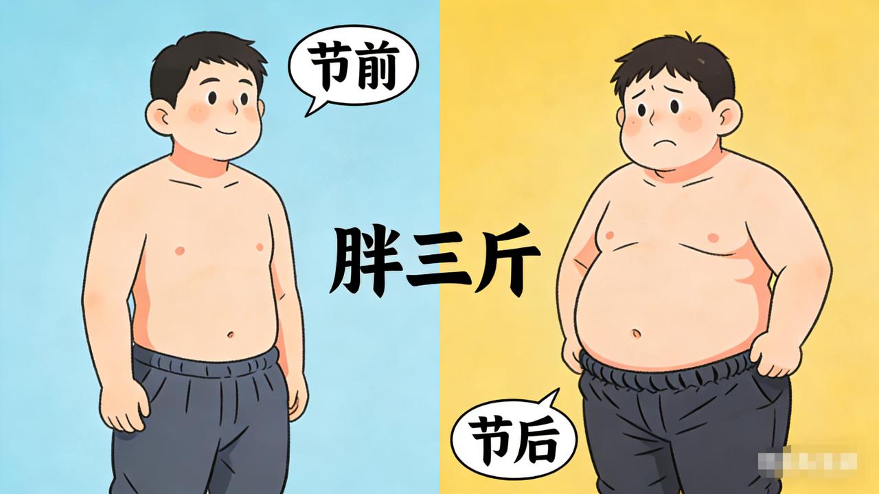 过年前，带上裤腰带是为了固定裤子，避免脱落的尴尬局面；过年后，带上裤腰带，纯属是