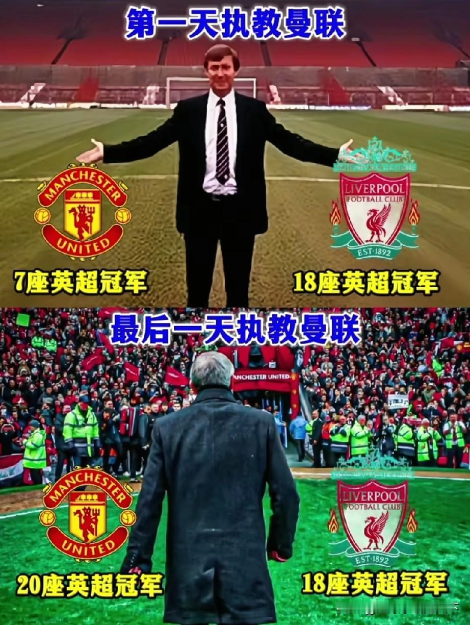 这张图说明弗格森确实亲手缔造了曼联王朝，可惜现在的红魔已经风流云散不复当年。
不