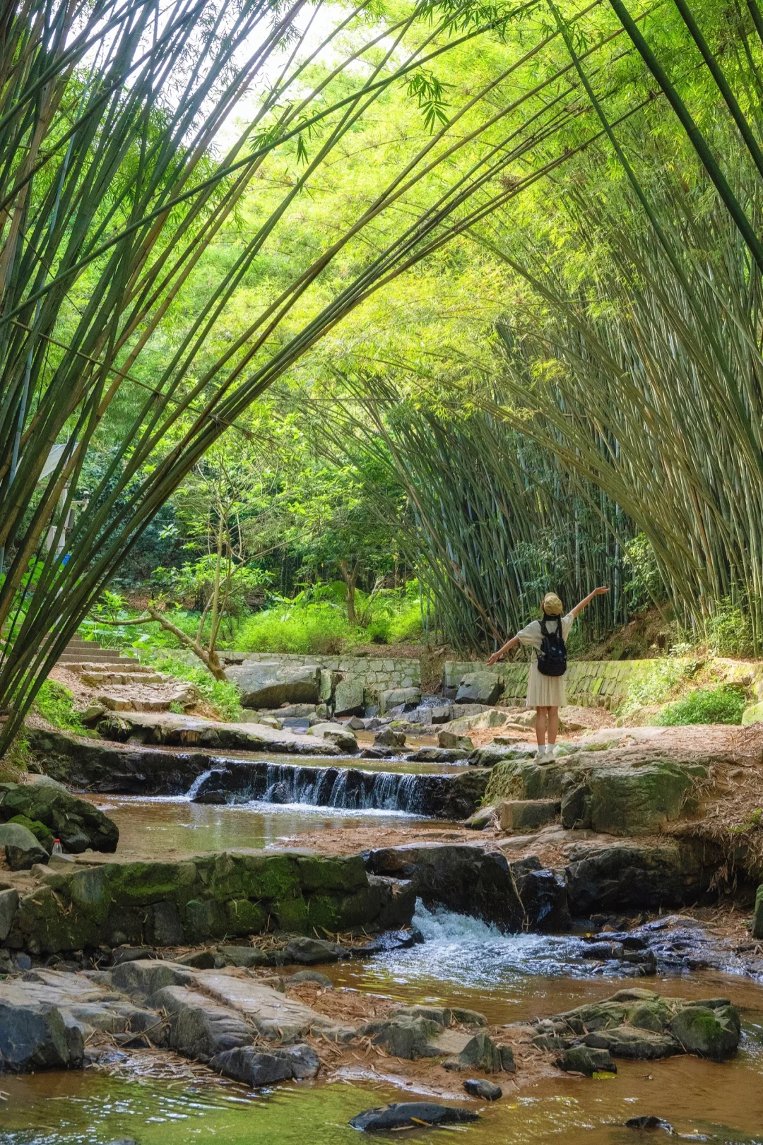 广州清凉避暑竹林小溪🌿徒步玩水还近地铁~