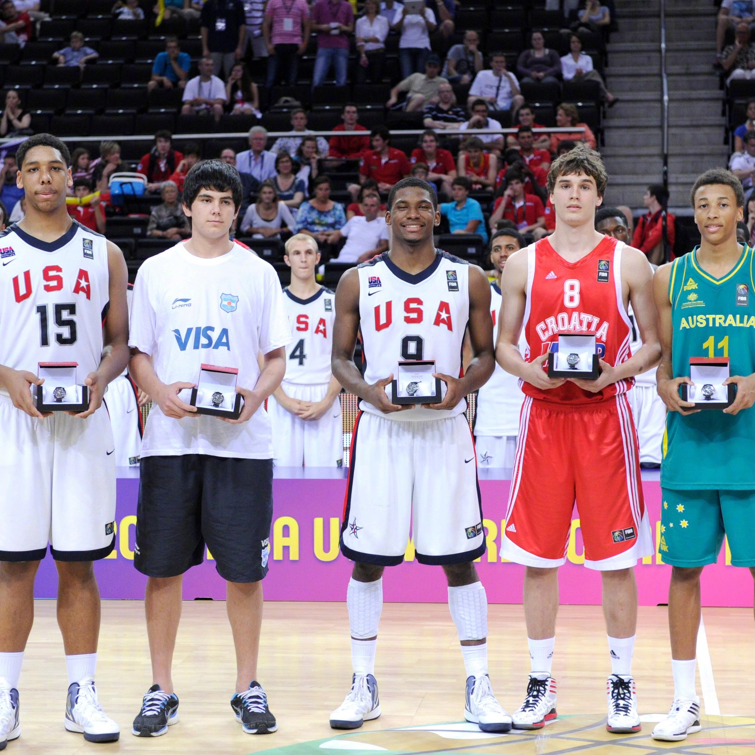 2012年U17男篮世锦赛的最佳阵容：奥卡福、海佐尼亚、加布里埃尔·戴克、埃克萨