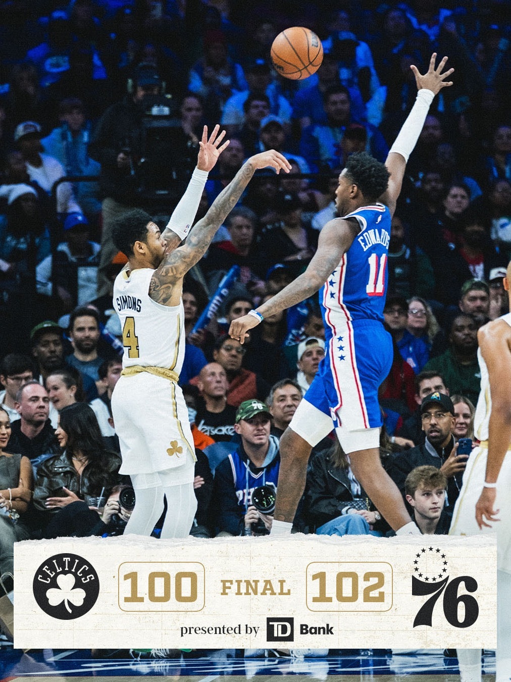 FINAL : Boston Celtics 【 100-102 】 Phila