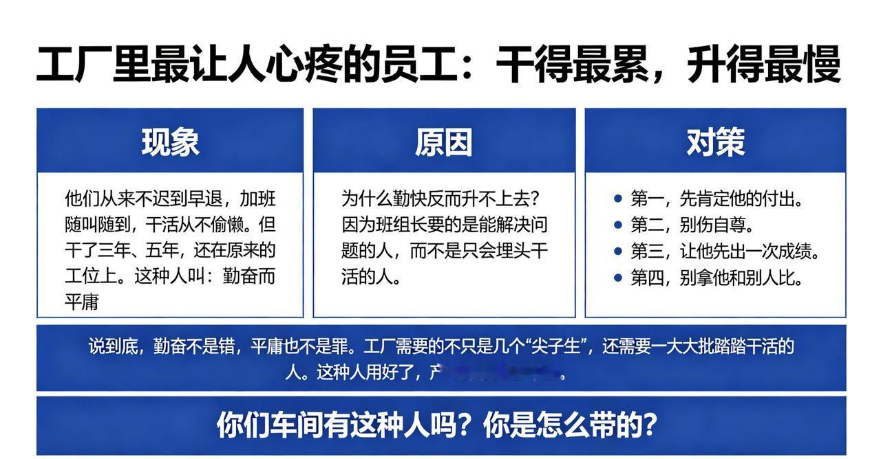工厂里最让人心疼的员工：干得最累，升得最慢
他们从来不迟到早退，加班随叫随到，干