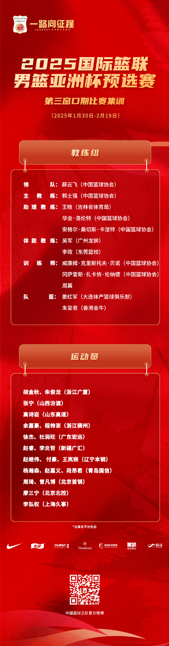 男篮这个名单，用三个字就能概括——开玩笑。杜润旺付豪今年在联赛的表现，能进国家队