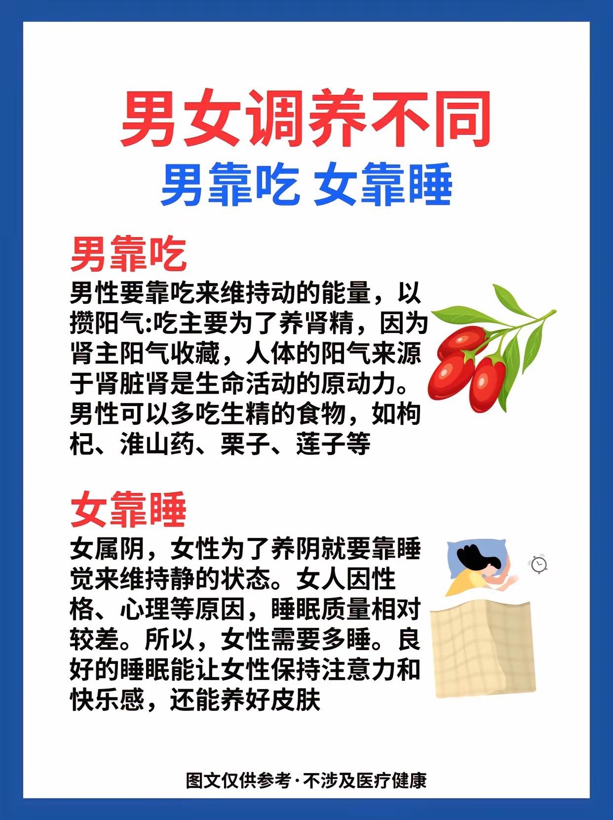 男女调养不同