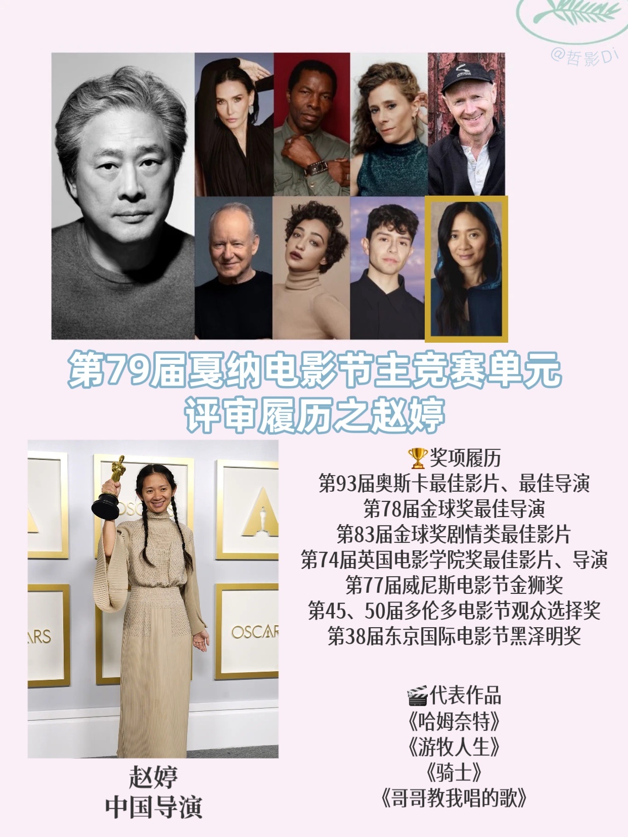 🌿第79届戛纳电影节主竞赛单元评审团履历总结Jury：赵婷 中国导演🏆奖项履