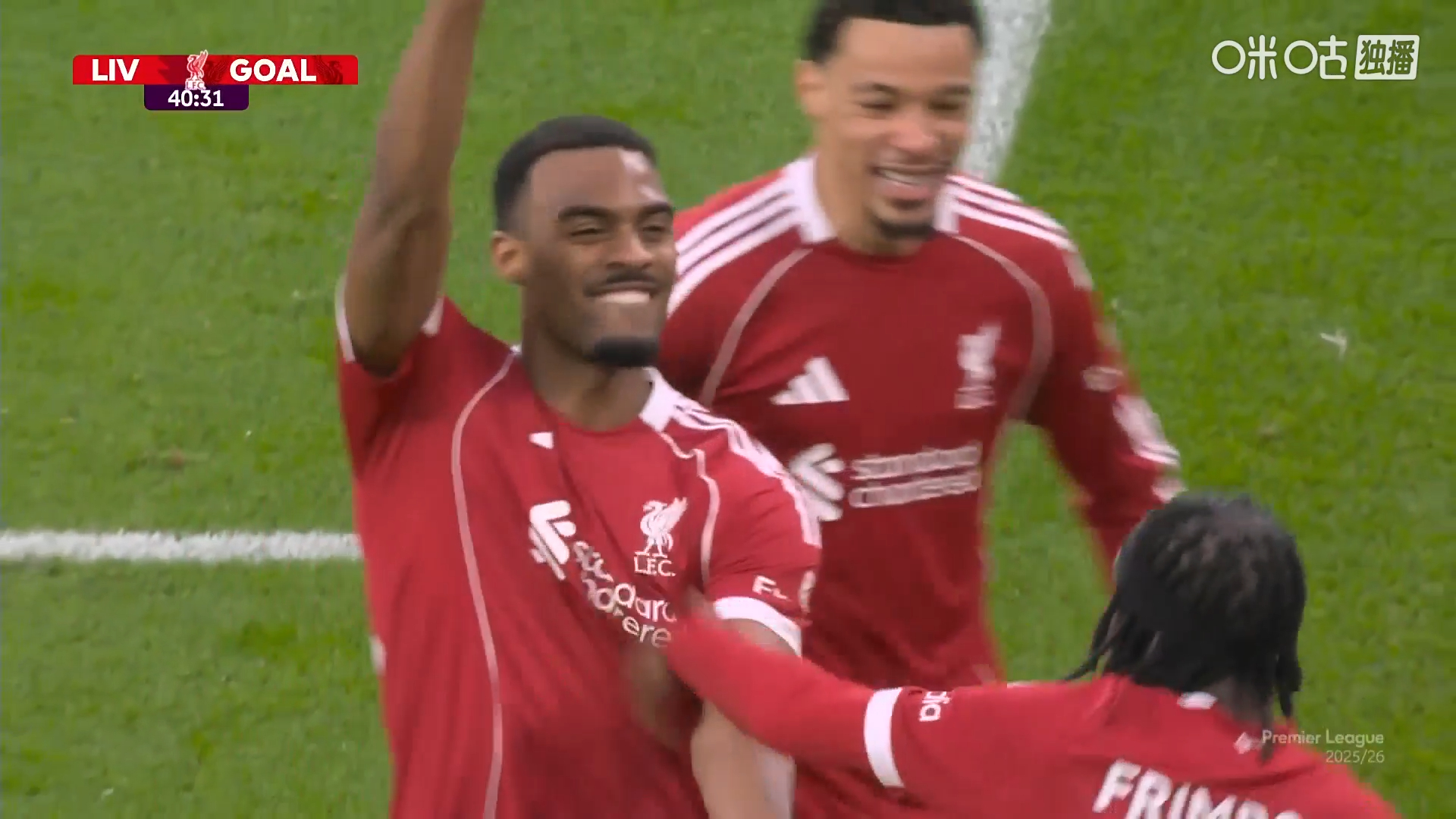 #赫拉芬贝赫破门# 终于进了！第40分钟，赫拉芬贝赫破门，比分变为1比0！#利物