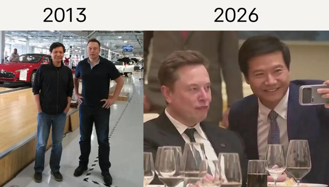 马斯克居然转发了和雷军的那张合照，还配了一个笑哭的表情包。

他的助理发文，说马